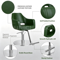 Fauteuil de Barbier Moderne en Cuir PU avec Pompe Hydraulique Inclinable et Rotation à 360° - Mobilier de Salon Durable pour Salons de Coiffure