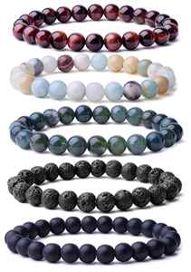 Natural Stone <b>Bracelet</b> Colorful Glass Beaded Zodiac Sign Energy Expert Priority Shipping Option Handmade Customization - Product Image 4