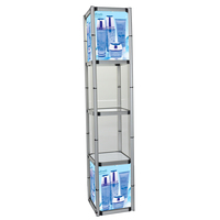 Werbe-Pop-up-Werbung Kosmetik-Display-Vitrine Rotierender Falt zähler Hintergrund beleuchteter Twist Tower