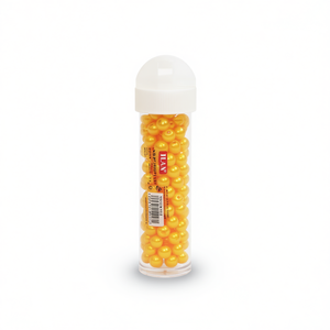 Perline Ilan Abalorio 6 mm gialle per la creazione di gioielli, 12 pezzi per tubo - Product Image 1