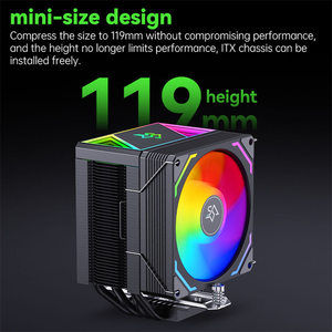 Ventilateur de refroidissement avec écran, 4 broches PWM, blanc, Snowman Cooler pour CPU, lot de 3 ventilateurs ARGB pour PC Intel, 120 mm - Product Image 2