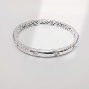 Custom plata 925 sterling <b>Silver</b> simple luxury <b>bangle</b> <b>bracelet</b> couple dainty gold plated engraved ladies fashion cuff <b>bracelets</b> - Product Image 4