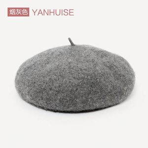Colorful Wholesale Beret Cheap Solid Color <b>Plain</b> Beret Custom Embroidered logo Wool Beret <b>Cap</b> Low MOQ - Product Image 3