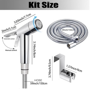 Bathroom Hygiene Floor Cleaning Cloth Diaper Pet Washing Handheld Bidet Sprayer Toilet Bathroom with <b>Wall</b> Bracket Hose Set - Product Image 2