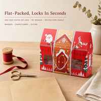 Boîte Cadeau Festive de Noël avec Fenêtre, Emballage Décoratif pour Biscuits, Bonbons et Friandises de Boulangerie, avec Poignée en Corde, Fournisseur