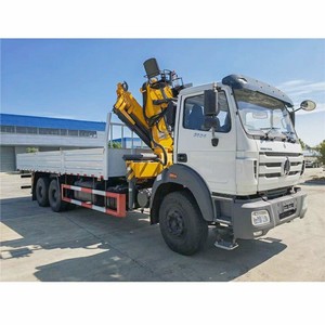รถบรรทุกติดเครนพับได้ Beiben 6x4 พร้อมเครนสำหรับขาย - Product Image 1