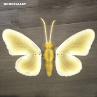 Momovalley - Decoración Navideña Impermeable de 40 cm con Luces LED de Mariposas en Movimiento, Simulación Dinámica
