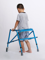 Déambulateur pédiatrique réglable pour enfants, cadre de marche pliable en aluminium, léger, aide à la marche, déambulateur dorsal