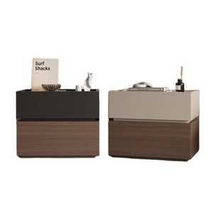 Comodino Moderno Minimalista Italiano in Legno Massello Premium con 2 Cassetti Contenitore per Camera da Letto e <span class=keywords><strong>Arredamento</strong></span> <span class=keywords><strong>Casa</strong></span> - Product Image 2