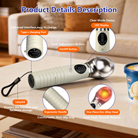 Cuchara para Helado Recargable, Resistente al Agua IP67, Autocalentable, Calentamiento Rápido, Portátil, Ayudante Diario de Cocina, Cuchara para Helado con Calefacción