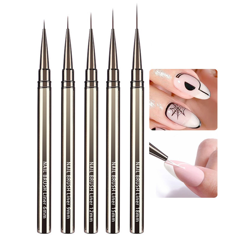 eigenmarke maniküre nagelkunst pinsel kit einzelne linie lange streifen 18 mm malerei stippzeichnen werkzeug linie pinsel für salon