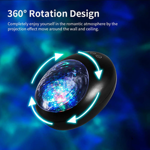โปรเจคเตอร์ LED รูปทรงโดมทันสมัย สี<span class=keywords><strong>ดำ</strong></span>/<span class=keywords><strong>ขาว</strong></span> ฉายแสงคลื่นทะเล พร้อมรีโมทควบคุมอัจฉริยะ เปลี่ยนสี RGB สำหรับห้องนอน - Product Image 3