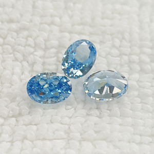 Piedra de circonia cúbica sintética ovalada azul real/verde, corte hielo triturado, 5x7 mm, para la fabricación de joyas. - Product Image 4