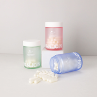 Pot en verre dépoli personnalisé pour les gommes jour et nuit, bouteilles translucides pour les compléments de sommeil, capsules molles, emballage alimentaire