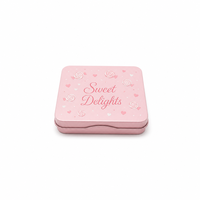 Boîte cadeau carrée en fer blanc imprimée sur mesure pour bonbons et chocolats, conteneur de rangement métallique à charnière pour faveurs de fête