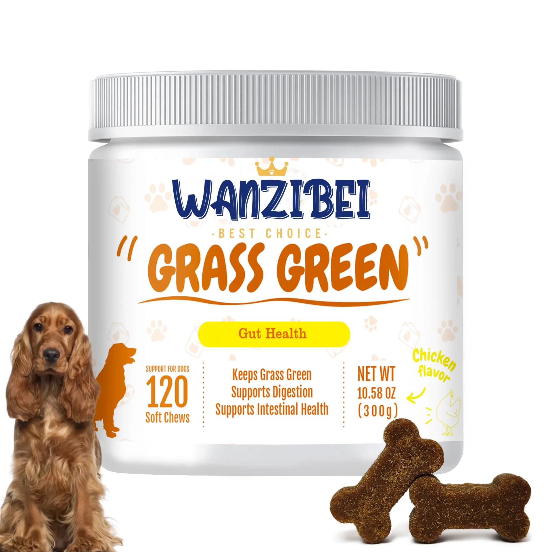 WANZIBEI Green Grass Burn Spot Chews para mascotas Pee Lawn Spot Saver Tratamiento Hierba Tratamiento Rocas Tratamiento suave Prevenir hierba muerta