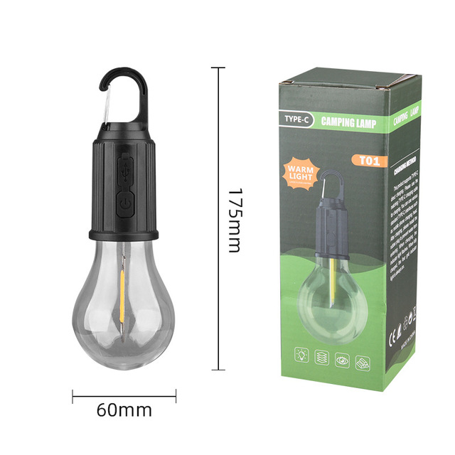 Wholesale Customized Logo IP65 Waterproof Solar Rechargeable LED Tent Camping Lantern Tungsten Lamp Bulb for Atmosphere