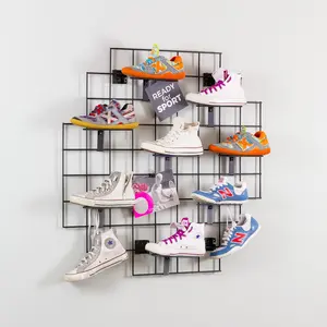 Winkelschoenen Winkel Gratis Ontwerpidee, Nieuwe Sport Slatwall Schoenendisplay, Metalen Schoenenrek