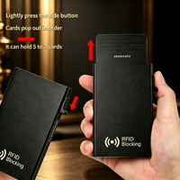 Dompet Logam Aluminium Premium Tipis Anti RFID, Tempat Kartu Kredit dengan Cetak Sablon, Tanpa Penutup, Ramping dan Portabel