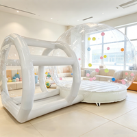Dôme à bulles gonflable transparent de 10 pieds x 13 pieds avec souffleur, pompe, tapis rebondissant et aérateur, tente durable pour la location d'événements commerciaux et de fêtes