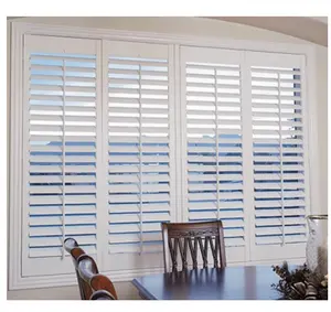 Factory wholesale hot sales PVC & Aluminum Plantation Shutters Jalousie louver window fauxwood blinds, shades & shutters