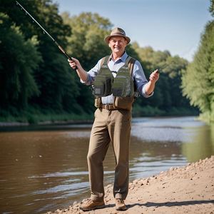 Gilet de pêche à la mouche léger et robuste toutes saisons avec dos en maille verte, fermeture sécurisée et sangles réglables pour hommes et femmes - Product Image 4