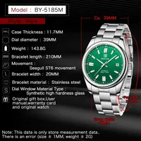 BENYAR Nouvelle montre pour homme de luxe 2025, étanche 100 m, luminescente, en acier, automatique, mécanique, avec date, montre pour homme, Relogio Masculino