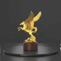 Statue de Pégase en métal personnalisée trophée de cheval volant avec article d'anniversaire d'entreprise thème animal ornements de bureau technique de coulée