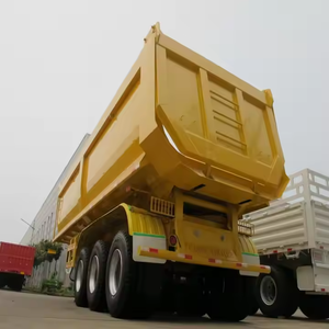 Semi-remorque benne basculante arrière 3 essieux 60 tonnes en acier avec benne en U, fabriquée en Chine, pour tracteur - Product Image 4
