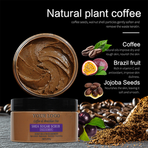 Logo kustom grosir Multivitamin organik Vegan pengelupasan kulit perawatan kulit pemutih pencerah kopi gula <span class=keywords><strong>Scrub</strong></span> Tubuh - Product Image 2