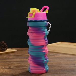USSE Bouteilles d'eau en silicone pliables portables réutilisables sans BPA personnalisées de 16oz pour le camping et la randonnée - Product Image 5