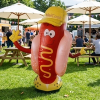 Hot-dog et hamburger gonflables pour la promotion publicitaire des restaurants
