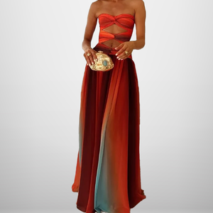 sachin and babi light blue dress 2024 Arrival Fuchsia Tube Pink Sparkly Dress with Side Slit and Hollow Print