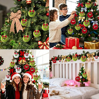 Boules de Noël colorées en fausse fourrure de lapin avec lettres, décorations DIY pour sapin de Noël, boules suspendues en peluche transfrontalières