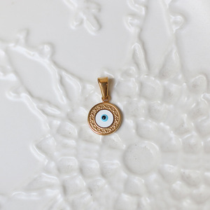 Vente chaude hippocampe Rosette couronne mauvais yeux Mary 18K plaqué or en acier inoxydable breloques en gros - Product Image 4