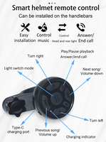 Nouveau Casque Intelligent IA avec Haut-Parleur Clignotant, Kit Mains Libres Bluetooth, Commande Vocale Intelligente et Télécommande pour Trottinette et Vélo