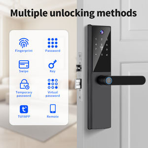 Serrure de <span class=keywords><strong>porte</strong></span> intelligente Tuya avec application WiFi, adaptée à la sécurité domestique, avec fonction de regard par l'œil magic, empreinte digitale, mot de passe et lecture de carte, pour <span class=keywords><strong>porte</strong></span> en bois - Product Image 4
