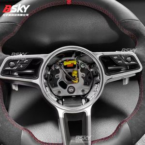 Volante in pelle e Alcantara per Porsche, compatibile con 718/911/Macan/Cayenne/Panamera - Product Image 3