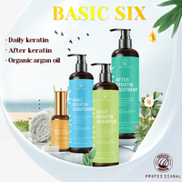 Basic Six Vegan Organique Coréen Curl Crème Dommages Réparé Couleur Protégeant Shampooing pour Adultes Femme Perte De Cheveux 40PCS Acide Aminé