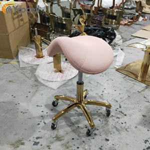 Yoocell sıcak satış pembe renk yastıklı tabure Rolling tabure Salon güzellik ekipmanları kaptan sandalyesi - Product Image 6