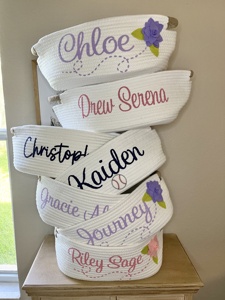 Canasta de Regalo para Bebé Niña, Diseño Nuevo y Popular, Canasta de Regalo <span class=keywords><strong>Personalizada</strong></span> <span class=keywords><strong>con</strong></span> <span class=keywords><strong>Nombre</strong></span> para Baby Shower, Ideal para Recién Nacidos - Product Image 6
