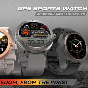 Nouvelle montre connectée GPS DM76 pour femmes, écran AMOLED 1,32 pouces, étanche 5ATM, GPS, entraînement, altimètre, boussole, appels téléphoniques - Product Image 2