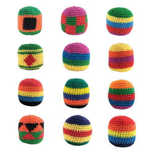 Ballons Hacky Sack en crochet faits à la main, tissés, couleurs assorties, pour jonglage et entraînement sportif, vente en gros - Product Image 5