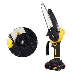 Km Mini 6-Inch Rechargeable Chainsaw 21V Brushed Motor Battery Powered Outdoor Logging <b>Saw</b> - Product Image 5