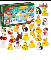 Jouet de bain pour bébé HONGBEI en PVC en forme de canard, calendrier de Noël, pulvérisation d'eau, pour les enfants de 0 à 7 ans, cadeau créatif