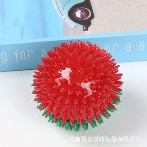 ของเล่นสุนัขแบบลูกบอลมีหนาม TPR สีสันคริสต์มาส ทนทาน ของเล่นสัตว์เลี้ยงแบบมีเสียงบีบ สำหรับสุนัขที่กำลังฟันขึ้น เล่นสนุก เด้งดึ๋ง - Product Image 2