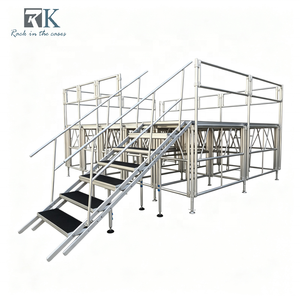 Event Stage Platform <b>Aluminum</b> Stage Concert Stage Wedding Stage With Stairs and Guardrails for Outdoor Indoor - Product Image 1