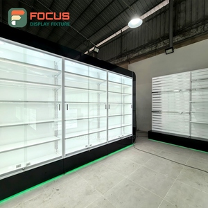 Vitrine murale pour boutique de tabac, en bois et verre, avec éclairage LED, pour l'exposition du tabac - Product Image 4
