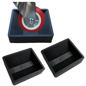 Tapis de meuble noir carré en caoutchouc anti-dérapant roulette tasses sous-verres de jambe canapé chaise pieds bouchons de lit anti-dérapant protecteurs de sol - Product Image 1