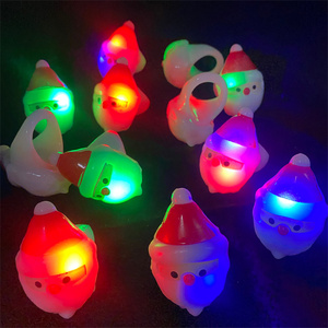 HAPU Hot Selling <b>LED</b> Finger <b>Lights</b> <b>Light</b> up Toys Snowman Snowflake Santa <b>Tree</b> Elk Ring Christmas Gift Ring Party Children's Toys - Product Image 2